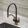 Смеситель для кухни Sancos Loro SC4007BG на мойку брашированное золото/черный