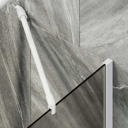 Душевая шторка на ванну Maybah Glass MGV-73-1ш 50х140 стекло тонированное профиль белый ориентация универсальная