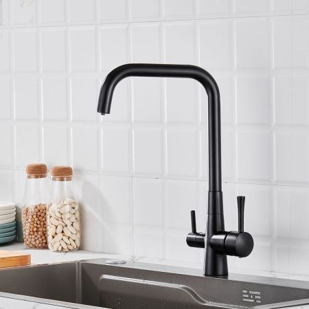 Смеситель для кухни Shevanik S528H на мойку черный