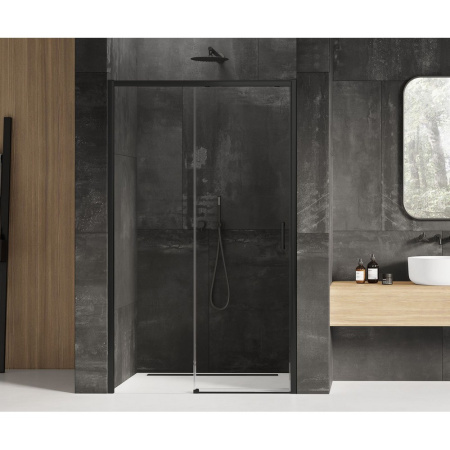 Душевая дверь New Trendy PRIME Black D-0322A 130х200 стекло прозрачное профиль черный