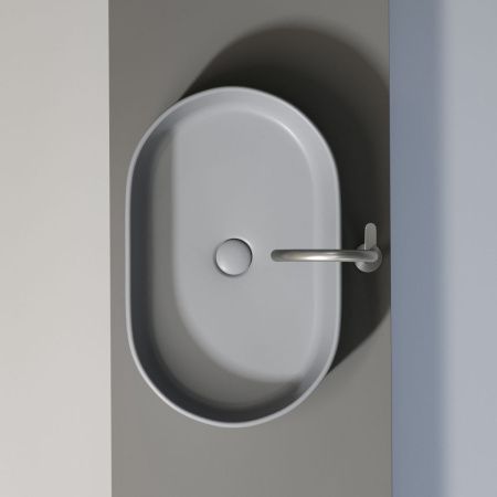 Раковина из сантехнического фарфора Ceramica Nova ELEMENT CN6048MH 60х40 накладная цвет черный без отверстий под смеситель