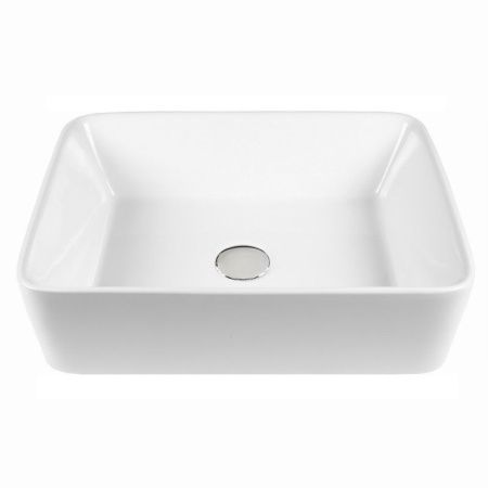 Раковина из сантехнического фарфора Bond Cube S54-480 50х40 накладная цвет белый без отверстий под смеситель