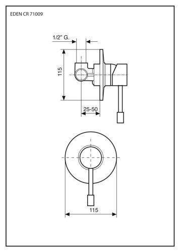 Смеситель Emmevi Eden 71009/CR встраиваемый в стену хром - фото 2