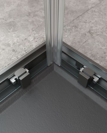 Душевой уголок Cezares MOLVENO MOLVENO-AH-21-90+30-C-GM-IV 120х90 стекло прозрачное профиль оружейная сталь без поддона