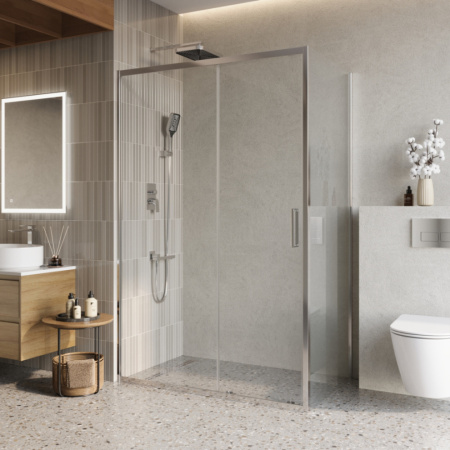 Душевой уголок BelBagno LUCE LUCE-AH-1-130/80-C-Cr стекло прозрачное 6 мм