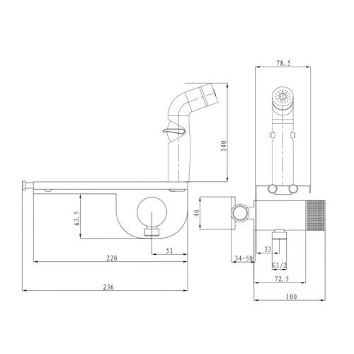 Гигиенический душ со смесителем Esko Bangkok Black SMHBGB черный - фото 3