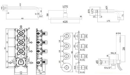 Душевая система Paffoni Modular Box KITMB019HGSP139 встраиваемая в стену