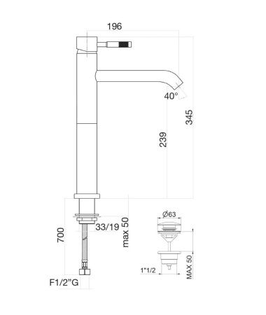 Смеситель Fiore Xenon 44CR5288 на раковину хром