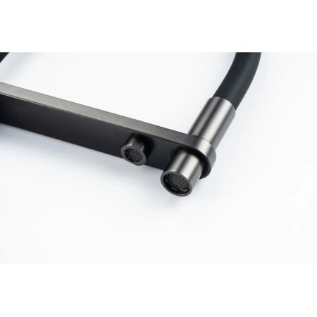 Смеситель для кухни Knotlor Infinity SS-15/GM на мойку вороненая сталь