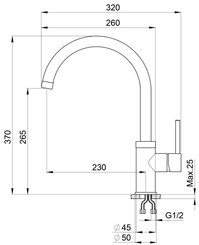 Смеситель для кухни Granula 2125, ГРАФИТ на мойку графит - фото 3