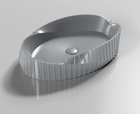 Раковина из санфаянса CeramaLux 78750MPG 60х39 накладная цвет серый матовый