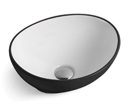 Раковина из санфаянса CeramaLux 7138BW 41х34 накладная цвет белый