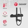 Душевая стойка Agger Thermo A2461144 настенная цвет черный с термостатом