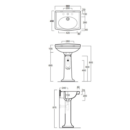 Пьедестал для раковины Simas Londra LO915bi цвет белый
