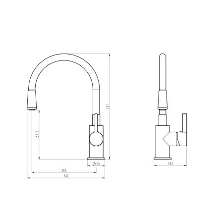 Смеситель для кухни Tokito AISAI TOK-AIS-1017 на мойку черный