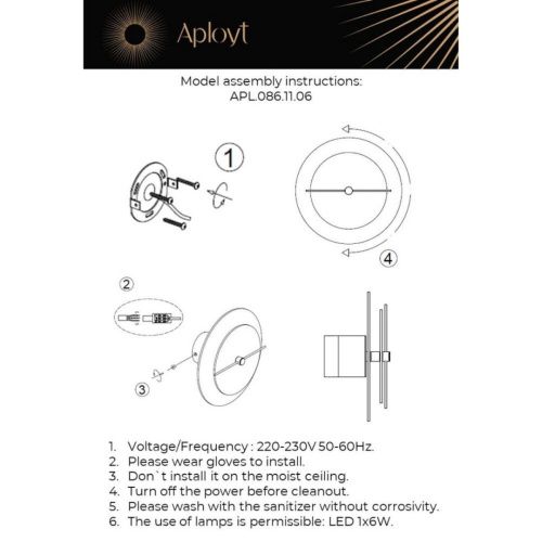 Светильник настенный Aployt Pola (Пола) APL.086.11.06 - фото 2