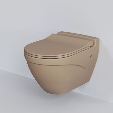 Унитаз подвесной Ambassador Nord 133T20501-132T20501S темно-бежевый с сиденьем