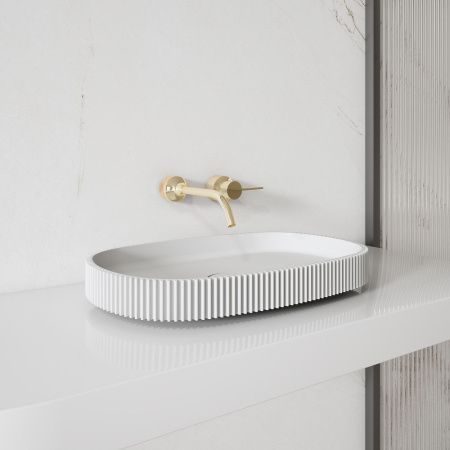 Раковина из искусственного камня Abber STEIN AS2601 60х40 накладная цвет белый без отверстий под смеситель