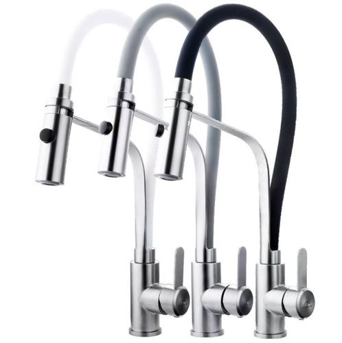 Смеситель для кухни Fashun A54112-12 на мойку серый/сатин - фото 4