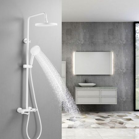 Душевая стойка Shevanik S4726C настенная цвет белый