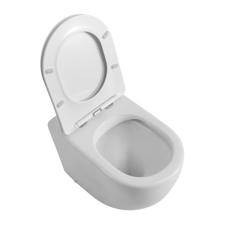 Унитаз приставной BelBagno SFERA-R BB2141CBR/SC белый с сиденьем микролифт безободковый каскадный смыв