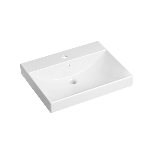 Раковина из сантехнического фарфора Lavinia Boho Bathroom Sink 33311012 60х46 встраиваемая цвет белый глянцевый 1 отверстие под смеситель - фото 2
