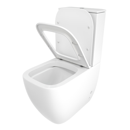 Унитаз напольный с бачком Cerutti SPA CT8708 белый с сиденьем микролифт безободковый каскадный смыв