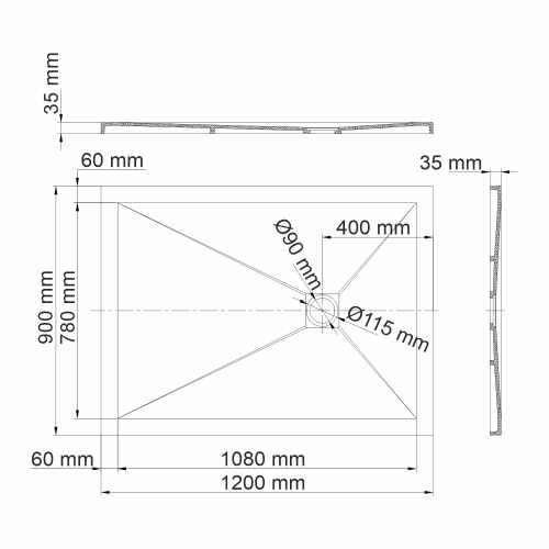 Душевой поддон WasserKRAFT Aller 10T 10T07 120x90 искусственный камень слоновая кость - фото 3