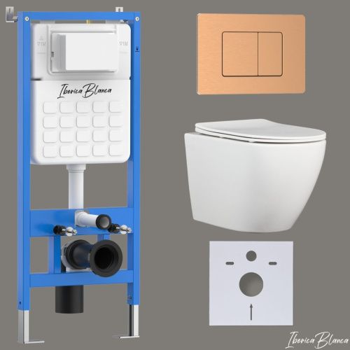 Комплект унитаз с инталляцией и клавишей смыва Iberica Blanca BILBAO ALTO IB001.BLA.234.1172 - фото 2