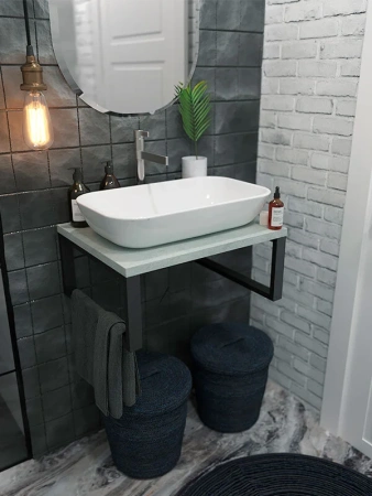 Столешница 1MarKa Grunge Loft Ц0000001586 60х50 накладная цвет серый