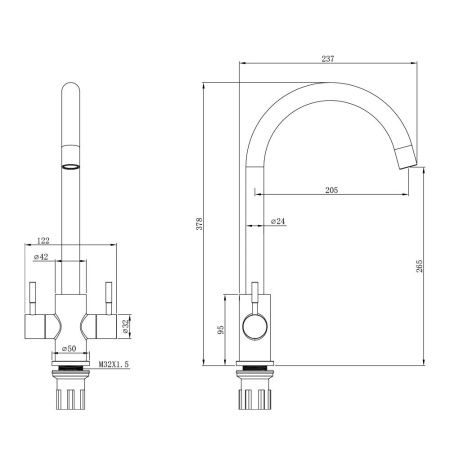 Смеситель для кухни WesnaArt Eko EKO05-1102 на мойку сатин