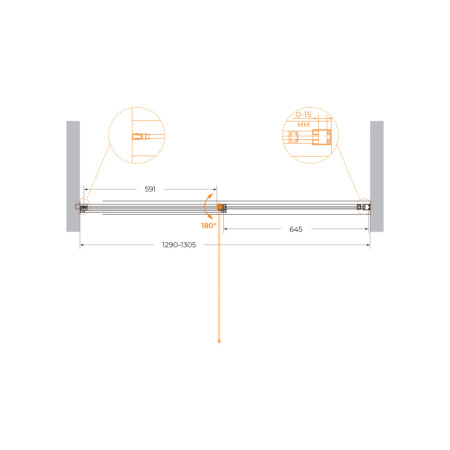 Душевая дверь Cezares URBAN URBAN-B-12-130-C-NERO 130х195 стекло прозрачное профиль черный