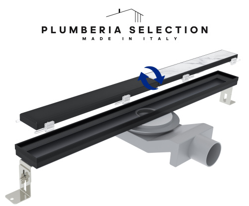 Душевой трап Plumberia Selection PSL LINEAR PSL80NO напольный - фото 2