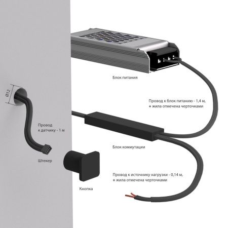 Выключатель сенсорный с функцией диммирования 12/24V 36/72W Elektrostandard 4690389218965