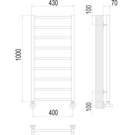 Полотенцесушитель водяной Terminus 4670078529671 45х100 хром