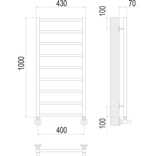 Полотенцесушитель Terminus 4670078529671 43х100 водяной хром - фото 3