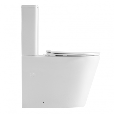Унитаз напольный с бачком Abber Bequem AC1112TMW белый матовый с сиденьем безободковый смыв торнадо