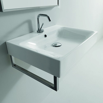 Раковина из сантехнического фарфора Kerasan Cento 353101*1 60х45 накладная цвет белый 1 отверстие под смеситель