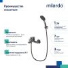 Смеситель для ванны Milardo Rora RORGM00M02 настенный графит