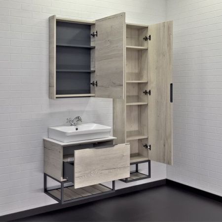 Тумба с раковиной Comforty Порто 00-00011395CF 60х40 подвесная цвет серый