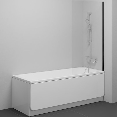Душевая шторка на ванну Azario Merrit AZ-NF6310-1 800 BLACK 80x140 стекло прозрачное профиль черный - фото 2