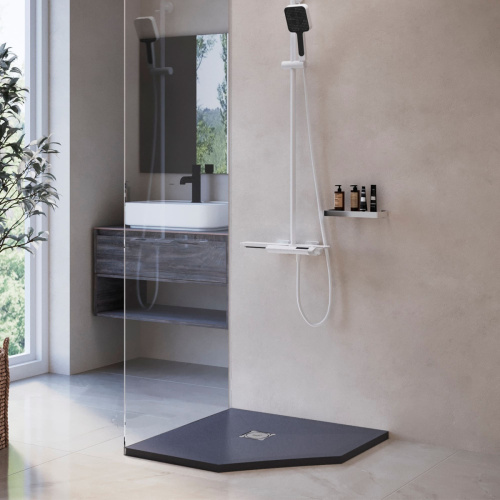 Душевой поддон из искусственного камня RGW Stone Tray (Стоун Трей) 16155088-02 80х80 серый без ножек - фото 3