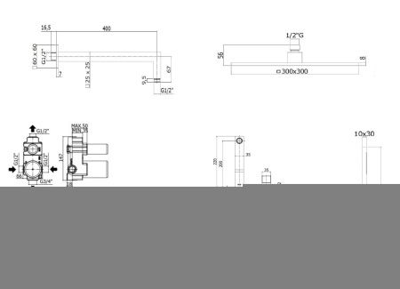 Душевая система Paffoni Elle KITEL015CR105KING встраиваемая в стену
