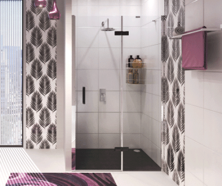 Душевой уголок Wasserkraft 10H06LBLACK 120х80 стекло прозрачное профиль хром без поддона