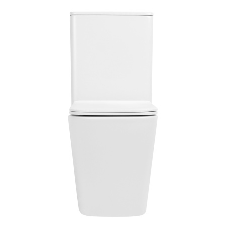 Унитаз напольный с бачком Abber Rechteck AC1210TMW белый матовый с сиденьем безободковый смыв торнадо