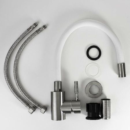 Смеситель для кухни Esko K44 W на мойку нержавеющая сталь