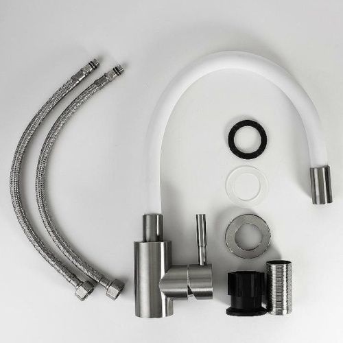 Смеситель для кухни Esko K44 W на мойку нержавеющая сталь - фото 5