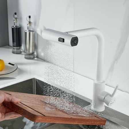 Смеситель для кухни Shevanik S263C на мойку белый