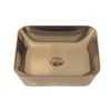Раковина из сантехнического фаянса Abber RECHTECK AC2205GG 40х40 накладная цвет золото без отверстий под смеситель
