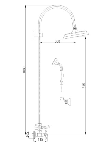 Смеситель для душа MORAVA RETRO MK181.5/3Z настенный золото - фото 2
